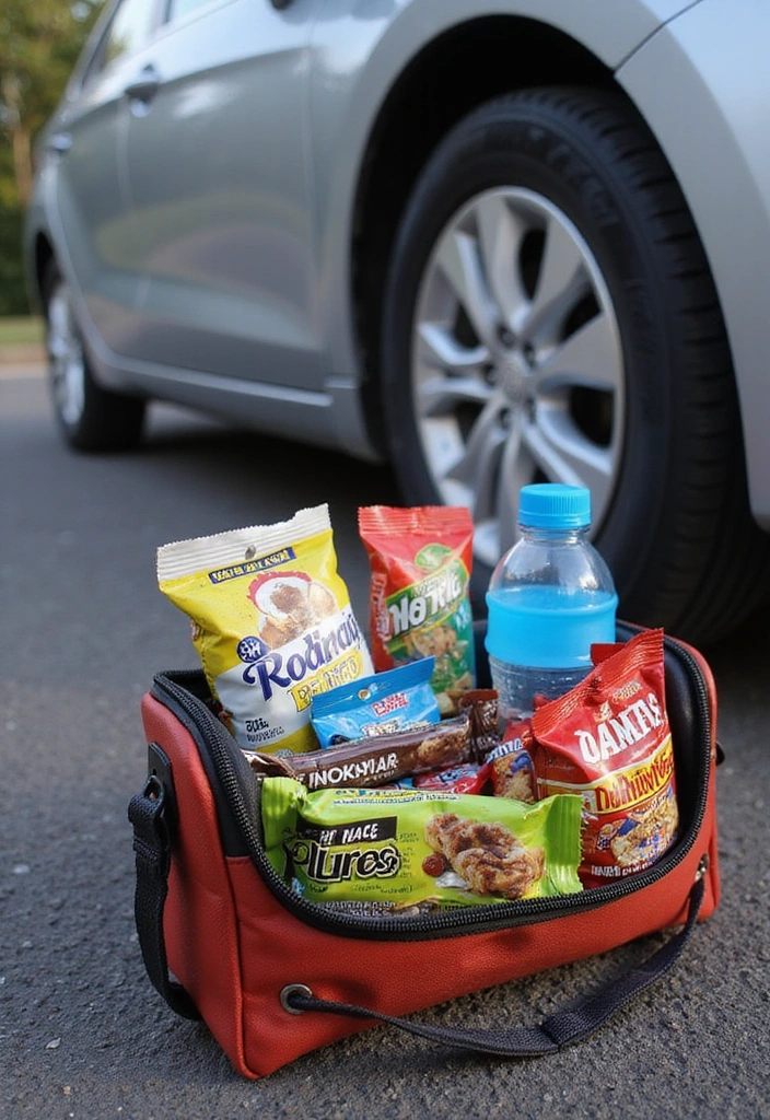 10 Essential Items Your Auto Safety Kit - 7. Water and Snacks: Stay Hydrated and Energized