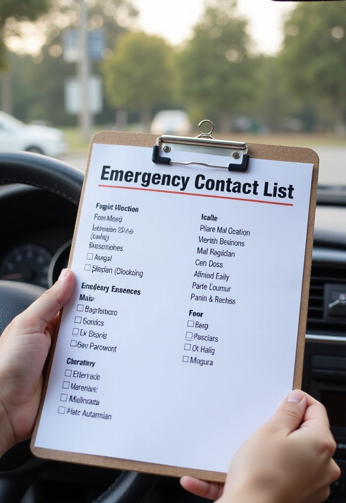 10 Essential Items Your Auto Safety Kit - 9. Emergency Contact List: Stay Connected