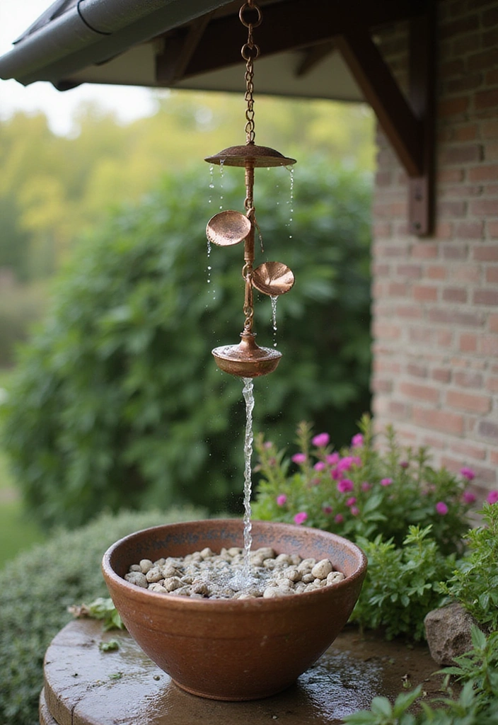 12 Incredible Rainwater Collection Ideas That Will Change How You Use Water! - 6. Decorative Rain Chains