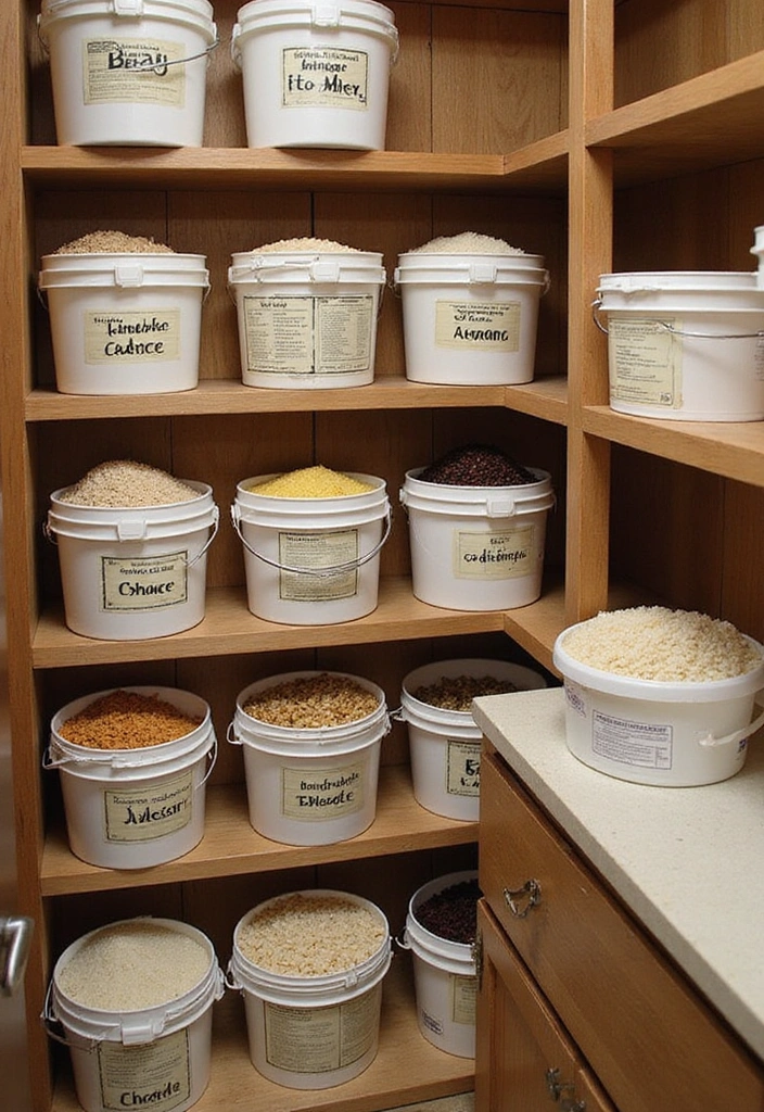 14 DIY Methods for Storing Rice and Beans - 11. Bucket Brigade System