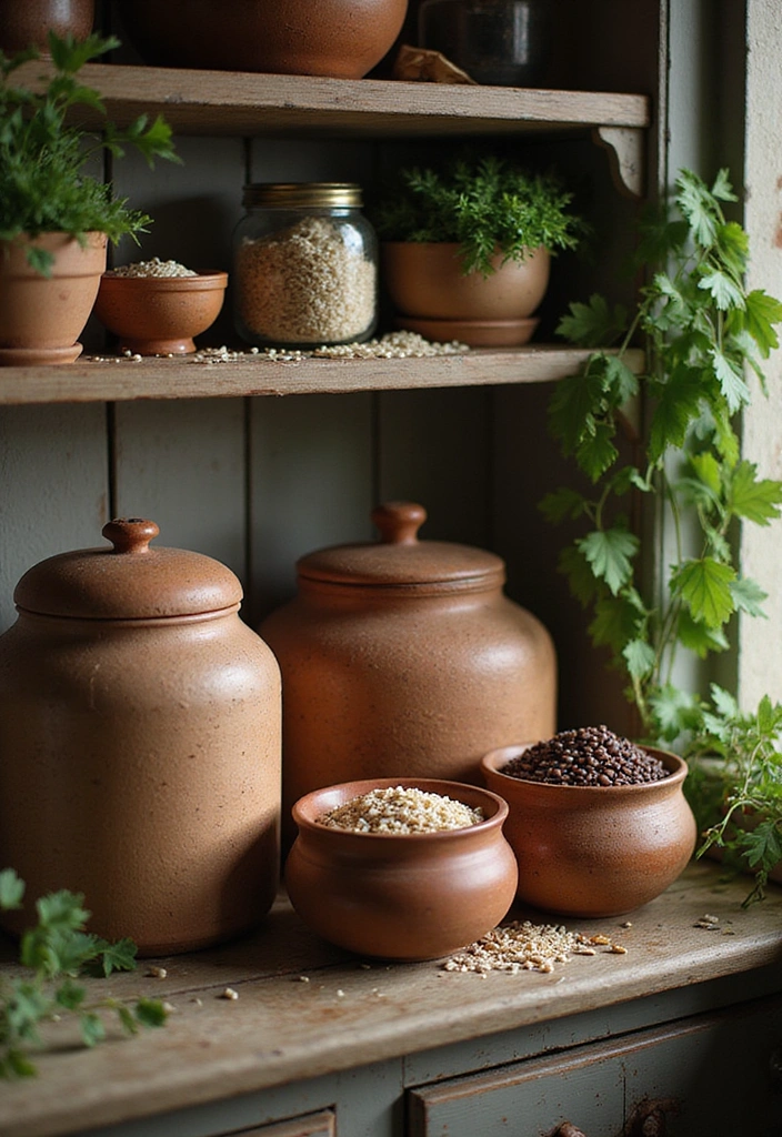 14 DIY Methods for Storing Rice and Beans - 8. Clay Jars for Natural Preservation