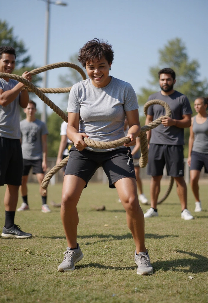 14 Group Military Fitness Workouts That Will Strengthen Your Bond - 8. Team Battles with Battle Ropes