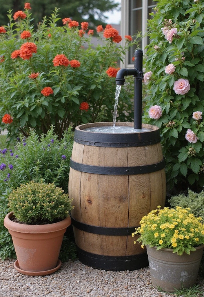14 Sustainable Water Storage Ideas That Will Save You Money and the Planet - 5. Repurposed Wine Barrels: Rustic Elegance
