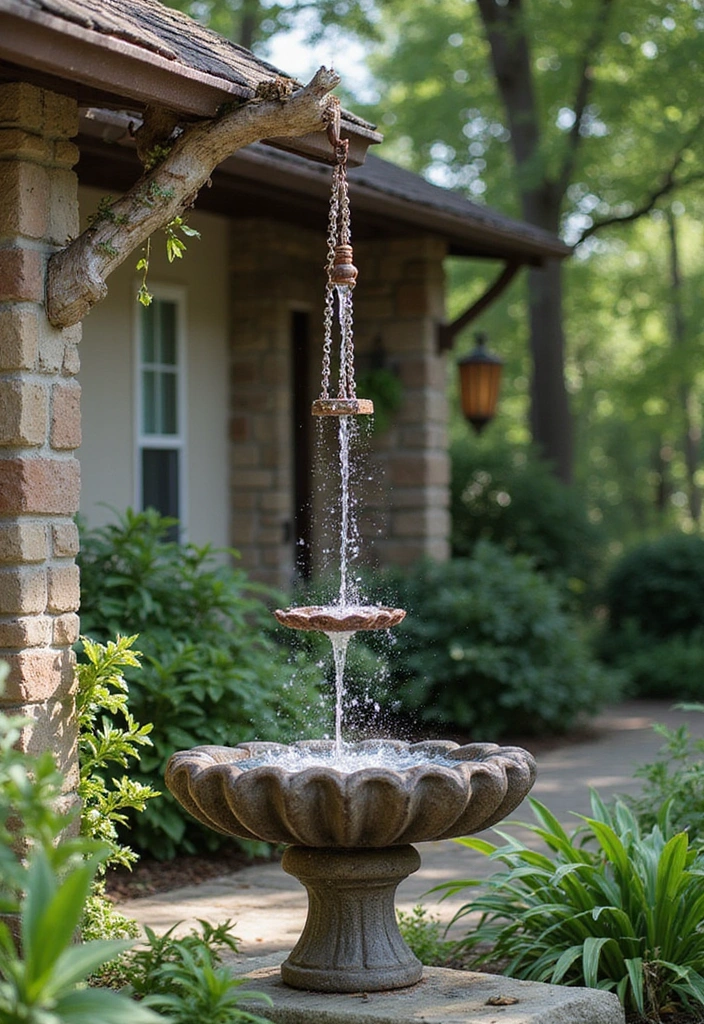 14 Sustainable Water Storage Ideas That Will Save You Money and the Planet - 9. Rain Chains: A Beautiful Water Guide