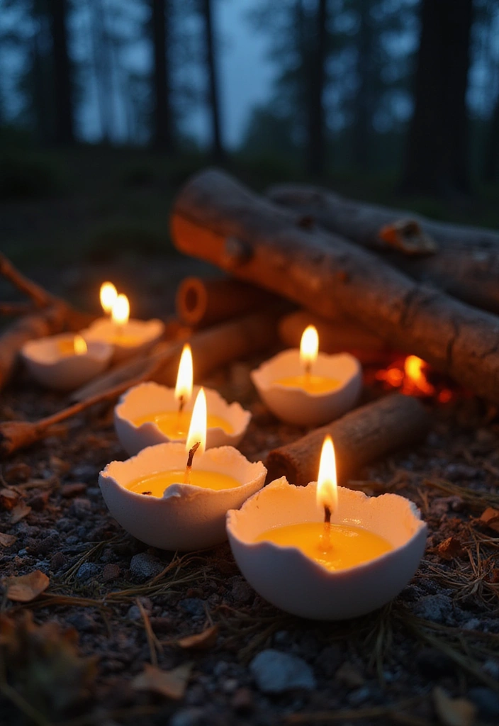 16 Fire Starting Techniques You Didn’t Know Existed (And #4 is Pure Genius!) - 9. Eggshell Candle Starter