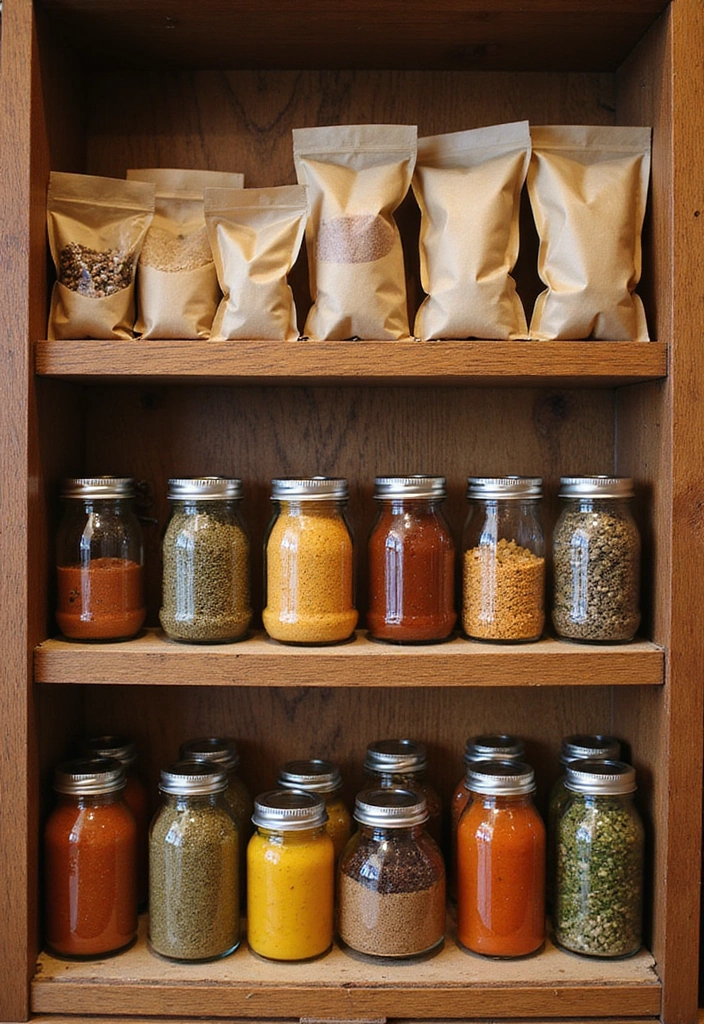 18 Genius Ways to Organize Your Pantry with Mylar Bags for Long-Term Food Preservation (You Won't Believe #12!) - 15. Organize Sauces & Spices