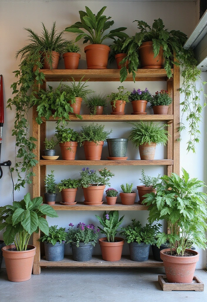 20 Genius Garage Shelving Systems That'll Turn Your Chaos into Order - 17. Vertical Gardening Shelving