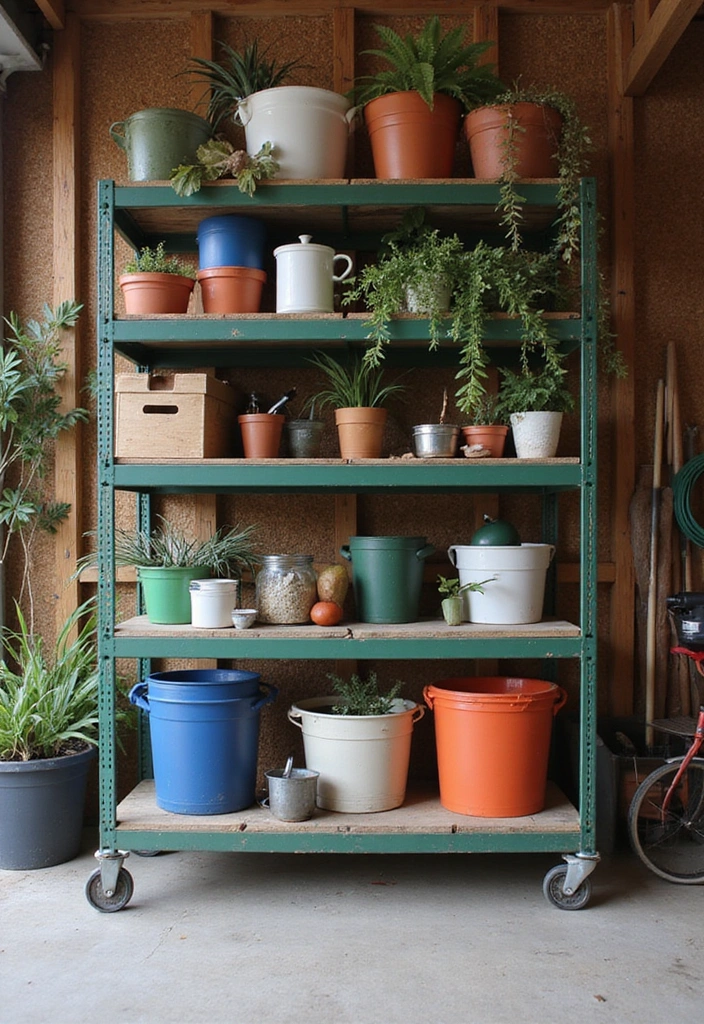 20 Genius Garage Shelving Systems That'll Turn Your Chaos into Order - 4. Multi-Tiered Rolling Shelves