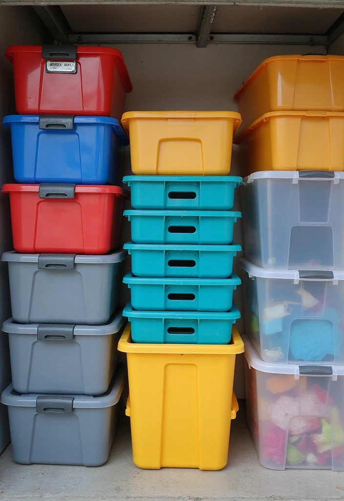 20 Genius Garage Shelving Systems That'll Turn Your Chaos into Order - 7. Stackable Storage Bins