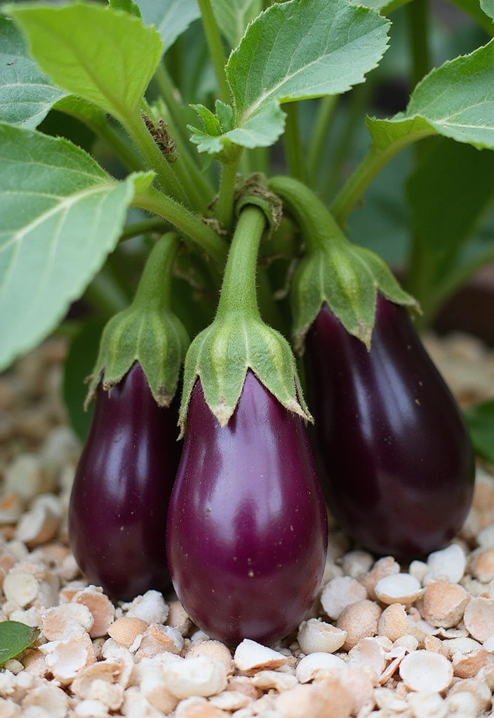 8 Vegetables That Get a Boost from Crushed Egg Shells (Harvest More This Season!) - 4. Eggplants: Thrive with Texture